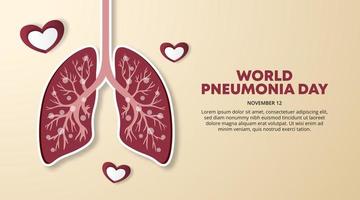 World pneumonia day background with a lung and gradient color vector