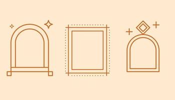 Set of linear frames and borders design for elements, decoration, social media, post. Abstract vector illustration