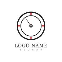 vector de logotipo de icono de tiempo en diseño plano
