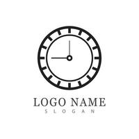 vector de logotipo de icono de tiempo en diseño plano