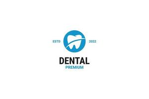 Ilustración de vector de diseño de logotipo de clínica dental plana