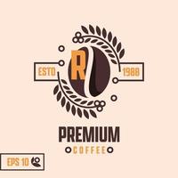 Alphabet R Coffee Logo vector