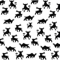 Black and white pattern with animal vector