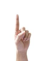 man hand pointing finger isolated photo