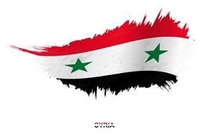 Flag of Syria in grunge style with waving effect. vector