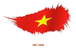 Flag of Vietnam in grunge style with waving effect. vector