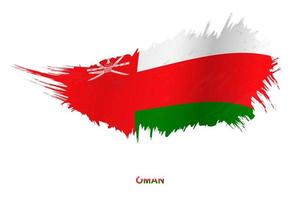 Flag of Oman in grunge style with waving effect. vector