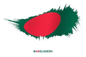 Flag of Bangladesh in grunge style with waving effect. vector
