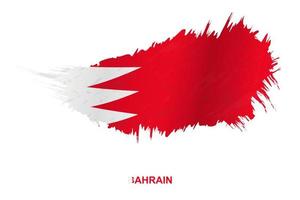 Flag of Bahrain in grunge style with waving effect. vector