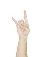 Hand gesture symbol isolated on white background photo