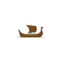Viking ship icon logo design illustration vector