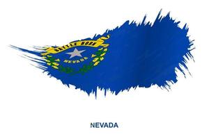 Flag of Nevada state in grunge style with waving effect. vector