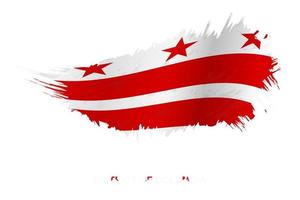 Flag of District of Columbia in grunge style with waving effect. vector