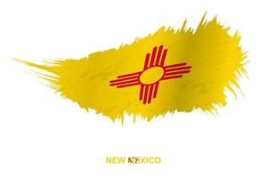 Flag of New Mexico state in grunge style with waving effect. vector