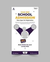 Back to school instagram and facebook story template vector