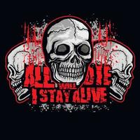 Gothic sign with skull, grunge vintage design t shirts vector