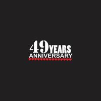 49 years anniversary celebration logotype, hand lettering, 49 year sign, greeting card vector