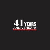 41 years anniversary celebration logotype, hand lettering, 41 year sign, greeting card vector