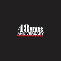 48 years anniversary celebration logotype, hand lettering, 48 year sign, greeting card vector