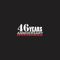 46 years anniversary celebration logotype, hand lettering, 46 year sign, greeting card vector