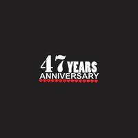 47 years anniversary celebration logotype, hand lettering, 47 year sign, greeting card vector