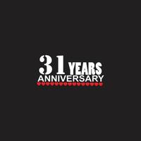 31 years anniversary celebration logotype, hand lettering, 31 year sign, greeting card vector