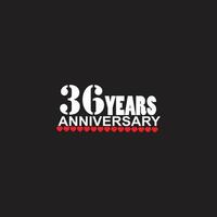 36 years anniversary celebration logotype, hand lettering, 36 year sign, greeting card vector