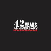 42 years anniversary celebration logotype, hand lettering, 42 year sign, greeting card vector