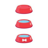 Set of pet bowls. Vector illustration on white background