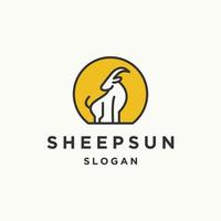 Sheep sun logo icon flat design template vector