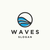 Waves logo icon design template vector illustration