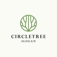 Circle tree logo icon design template vector illustration