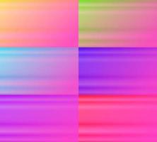 seis conjuntos de fondo abstracto de degradado horizontal rosa. estilo borroso, moderno y de color. amarillo, verde, azul, morado y rojo. ideal para telón de fondo, página de inicio, papel tapiz, portada, afiche, pancarta o volante vector