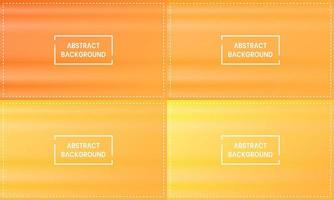 four sets of orange horizontal gradient abstract background with frame. shiny, blur and color style. yellow, gold and orange. great for backdrop, copy space, wallpaper, cover, poster, banner or flyer vector