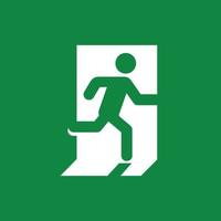 Exit door symbol. Evacuation symbol vector