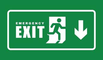 Exit door symbol. Evacuation symbol vector