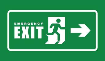 Exit door symbol. Evacuation symbol vector