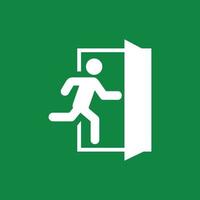 Exit door symbol. Evacuation symbol vector