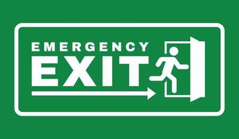 Exit door symbol. Evacuation symbol vector