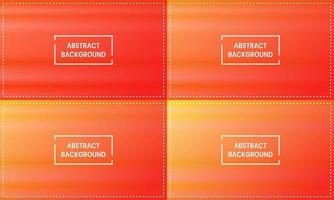 four sets of red horizontal gradient abstract background with frame. shiny, blur, modern and color style. orange, yellow and gold. great for backdrop, copy space, wallpaper, poster, banner or flyer vector