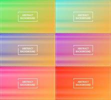 six sets of orange horizontal gradient abstract background with frame. shiny, blur and color style. green, blue, purple, pink and red.great for backdrop, copy space, wallpaper, cover, banner or flyer vector