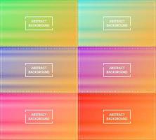 six sets of orange horizontal gradient abstract background with frame. shiny, blur and color style. green, blue, purple, pink and red.great for backdrop, copy space, wallpaper, cover, banner or flyer vector