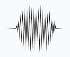 Black waves as equalizer isolated on white background. vector