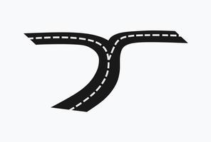 icono de bifurcación de carretera. ilustración vectorial vector