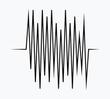 Black waves as equalizer isolated on white background. vector