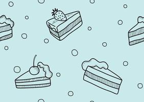 cute doodle cake seamless pattern. vector