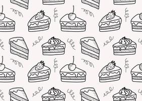 cute doodle cake seamless pattern. vector