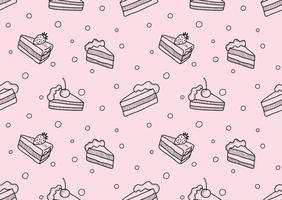 cute doodle cake seamless pattern. vector