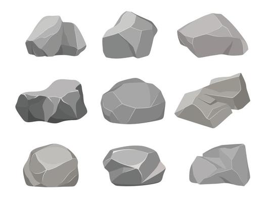 Rock stone set. Element of nature and mountains.