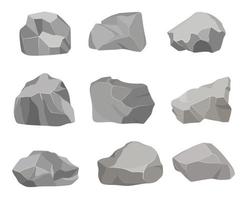 Rock stone set. Element of nature and mountains. vector